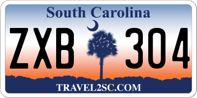 SC license plate ZXB304