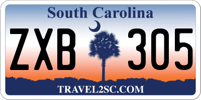 SC license plate ZXB305