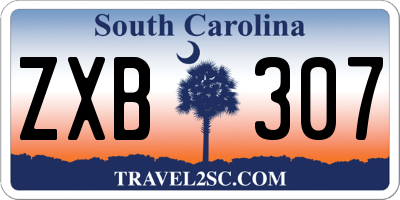 SC license plate ZXB307