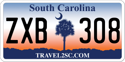 SC license plate ZXB308