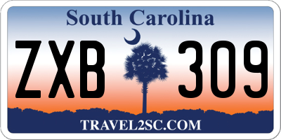 SC license plate ZXB309