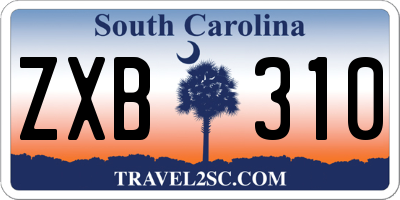 SC license plate ZXB310