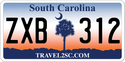 SC license plate ZXB312