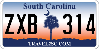 SC license plate ZXB314