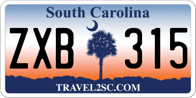 SC license plate ZXB315