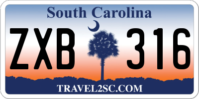 SC license plate ZXB316