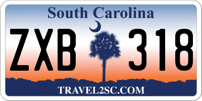 SC license plate ZXB318