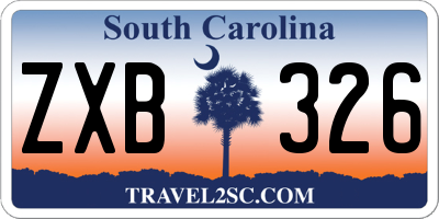 SC license plate ZXB326