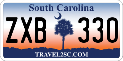 SC license plate ZXB330