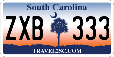 SC license plate ZXB333