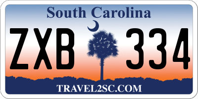 SC license plate ZXB334