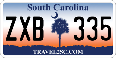 SC license plate ZXB335