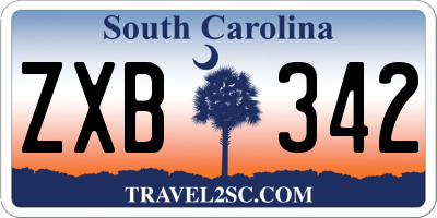 SC license plate ZXB342