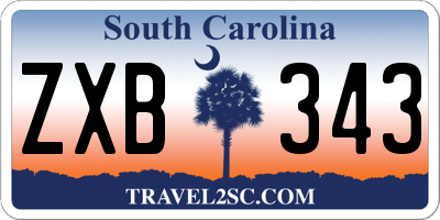 SC license plate ZXB343