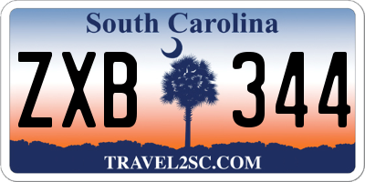 SC license plate ZXB344