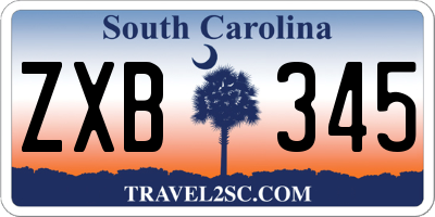 SC license plate ZXB345