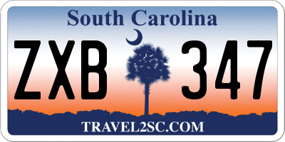 SC license plate ZXB347