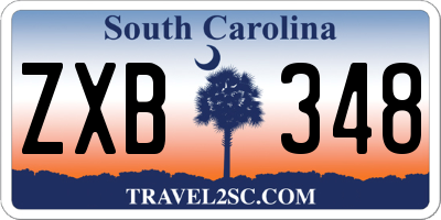 SC license plate ZXB348