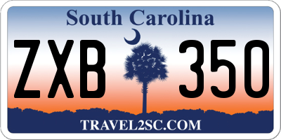 SC license plate ZXB350
