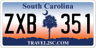 SC license plate ZXB351