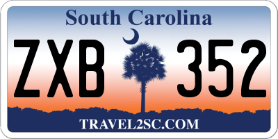 SC license plate ZXB352