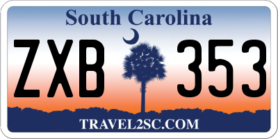 SC license plate ZXB353