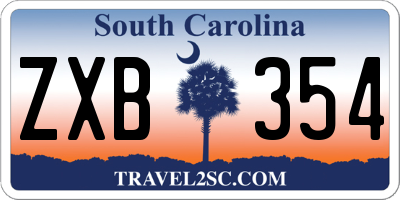 SC license plate ZXB354