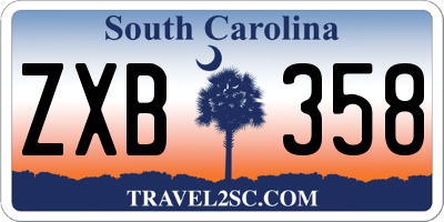 SC license plate ZXB358