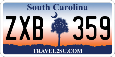 SC license plate ZXB359