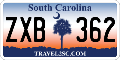 SC license plate ZXB362