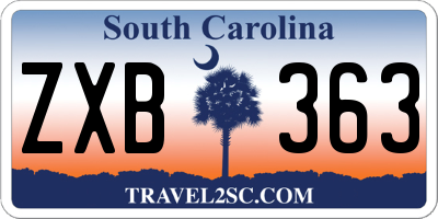 SC license plate ZXB363