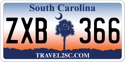 SC license plate ZXB366