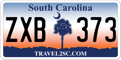 SC license plate ZXB373