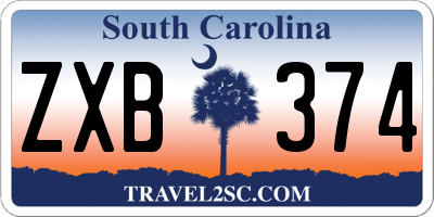 SC license plate ZXB374