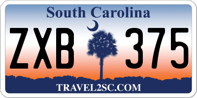 SC license plate ZXB375