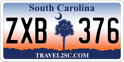 SC license plate ZXB376