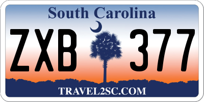 SC license plate ZXB377