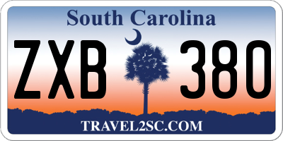 SC license plate ZXB380