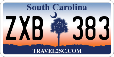 SC license plate ZXB383