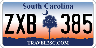 SC license plate ZXB385