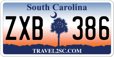 SC license plate ZXB386