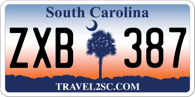 SC license plate ZXB387