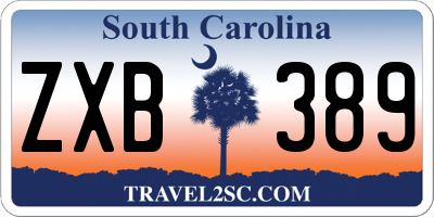 SC license plate ZXB389