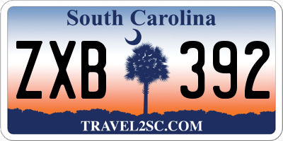 SC license plate ZXB392