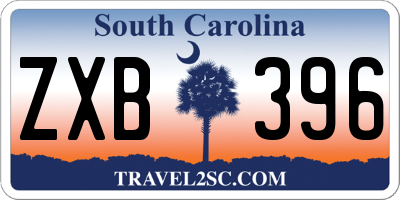 SC license plate ZXB396