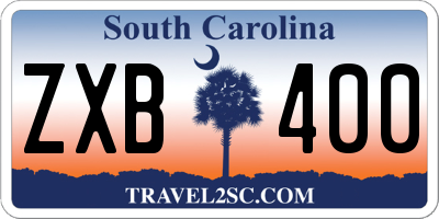 SC license plate ZXB400