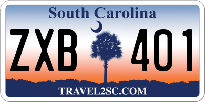 SC license plate ZXB401