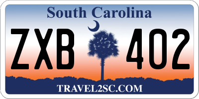 SC license plate ZXB402