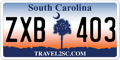 SC license plate ZXB403