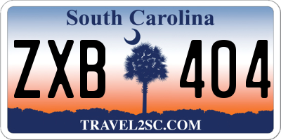 SC license plate ZXB404